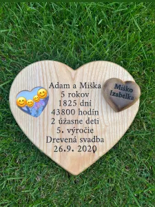 Obrázok Pamätné srdce s fotkou na stenu